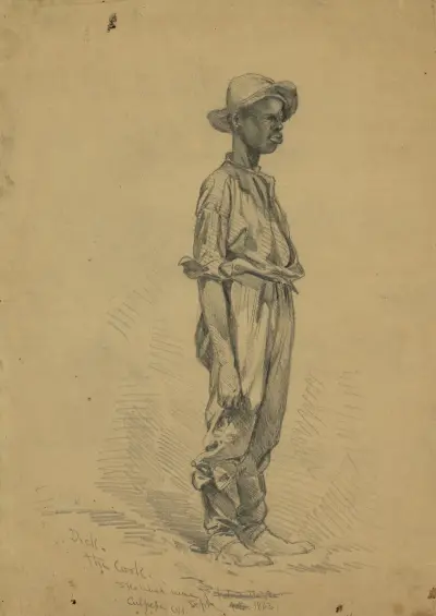 Dick, kocken, skissad nära Culpeper Court House av Edwin Forbes