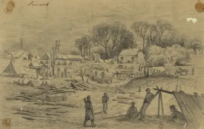 Feldlazarett des 5. Korps (General Warren) bei Spotsylvania Court House, Virginia von Edwin Forbes