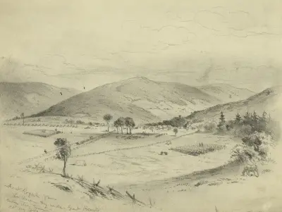 Front Royal Va.–The Union Army under Banks entering the town av Edwin Forbes