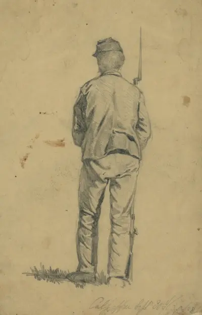 Vaktpost vid Culpeper Court House, Virginia av Edwin Forbes