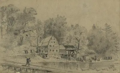 Jerico Mill, Pontons usw. von Edwin Forbes