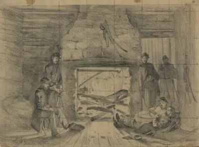 Auf Posten – Offiziersquartier im Blockhaus von Edwin Forbes