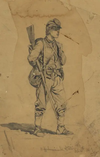 På marsch av Edwin Forbes