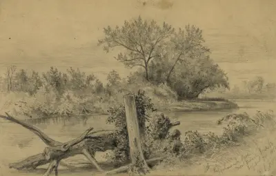 Rappahannock River bei Beverly Ford, Va., 9. September 1863 von Edwin Forbes