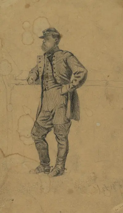Skiss av infanteriofficer. Översten av Edwin Forbes