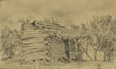 Sklavenhütte bei Warrenton, Va. von Edwin Forbes