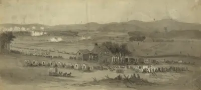 Slaget vid Cedar Mountain. Natt på fältsjukhusen. Ankomsten av general McDowells kår av Edwin Forbes