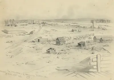 Evakueringen av Manassas Junction, Virginia av Edwin Forbes