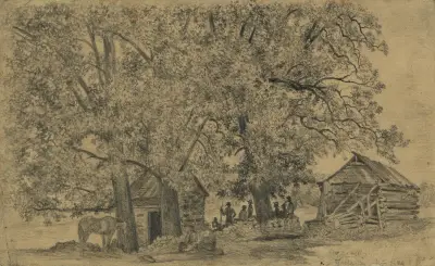 Das alte Quellhaus, mit Wache von Edwin Forbes