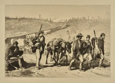 The rear of the column. av Edwin Forbes