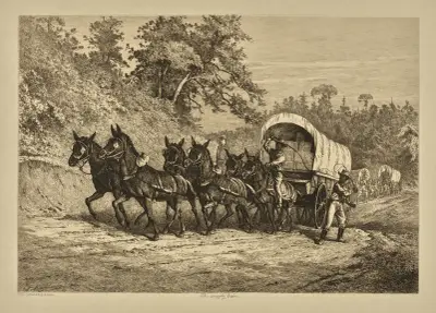 The supply train. av Edwin Forbes