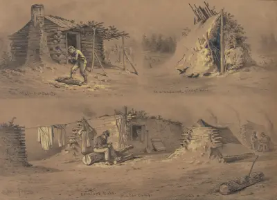 Waggonernas skjul av Edwin Forbes