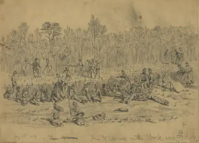 Die Wildnis, auf der Brock Road, 2. Korps – 11. Mai 1864 von Edwin Forbes