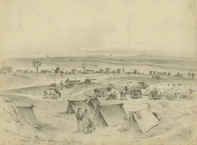 Utsikt mot Centreville, Virginia. Bull Run-slagfältet i fjärran. Augusti 1863 av Edwin Forbes
