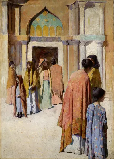 Femmes pres des Escaliers no. I av Frank Edwin Scott