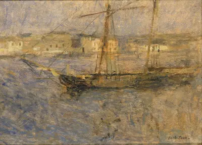 Fartyg till ankars, Cherbourg nr I av Frank Edwin Scott