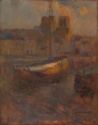 Ships at Anchor, Cherbourg no. II av Frank Edwin Scott