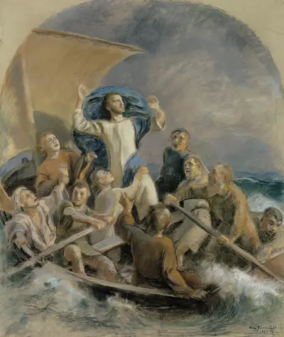 Christ Sets A Storm av Eero Järnefelt