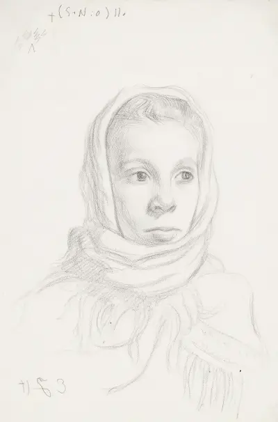 Flicka med sjal (Fanny Wasenius) av Eero Järnefelt