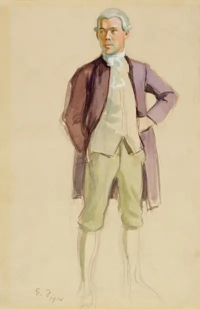 Stående man i rokokodräkt (F.E. Sillanpää) av Eero Järnefelt