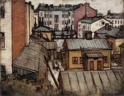 View from the Artist’s Bernhardinkatu Home av Eero Järnefelt