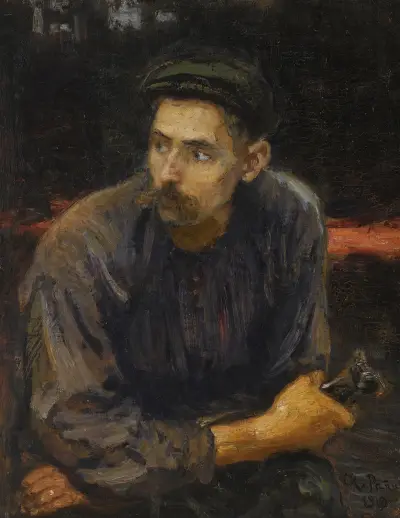 Portrait Of A Worker av Ilya Efimovich Repin