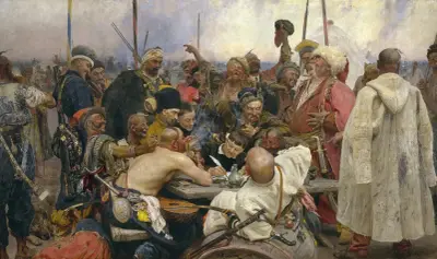 The Reply of the Zaporozhian Cossacks to Sultan Mehmet IV av Ilya Efimovich Repin