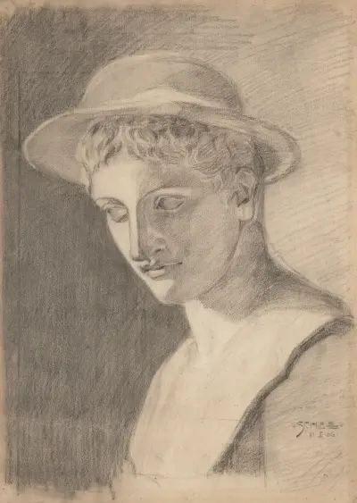 Akademische Porträtbüste av Egon Schiele