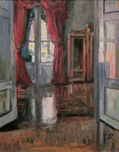 Blick in die Wohnung von Leopold und Marie Czihaczek av Egon Schiele