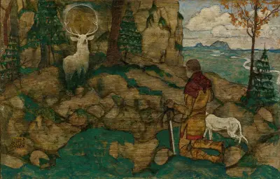 Die Vision Des Heiligen Hubertus (The Vision Of St. Hubert) av Egon Schiele