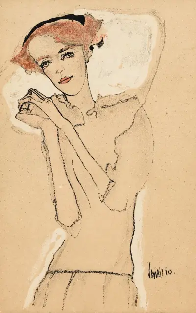 Frauenbildnis III av Egon Schiele