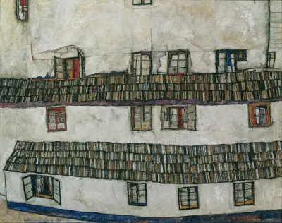 House wall (window) av Egon Schiele