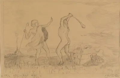 Kain erschlägt Abel av Egon Schiele