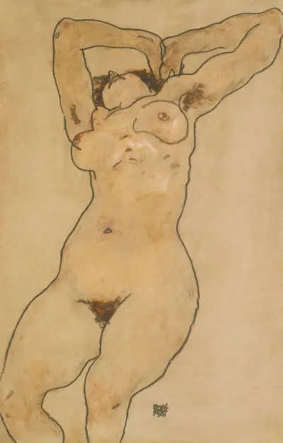 Liegende (Reclining Nude) av Egon Schiele