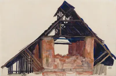 Old Gable av Egon Schiele