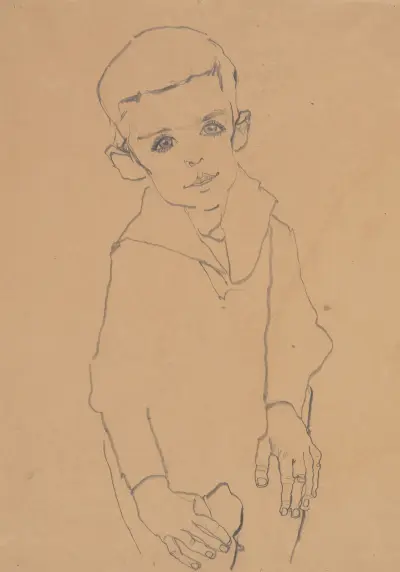 Portrait of Herbert Rainer av Egon Schiele