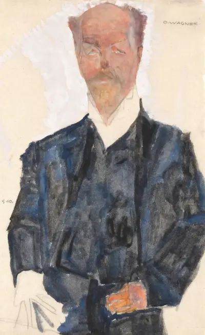 Porträt Otto Wagner av Egon Schiele