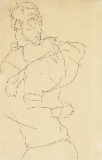 Autoportret (Selbstdarstellung), Egon Schiele