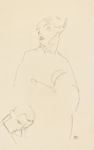 Selbstporträt, 1913 av Egon Schiele