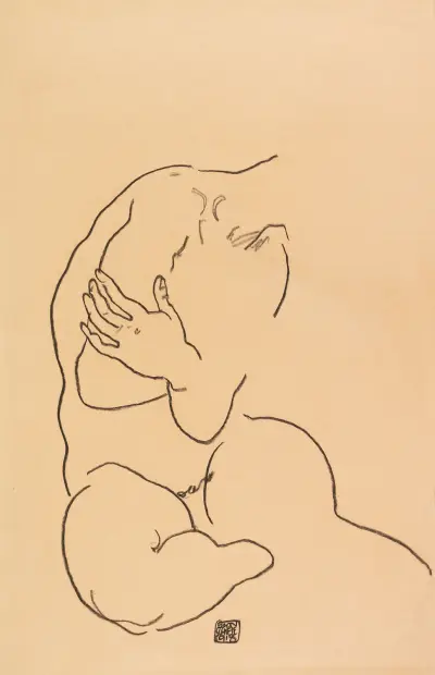 Sitzender weiblicher Torso av Egon Schiele