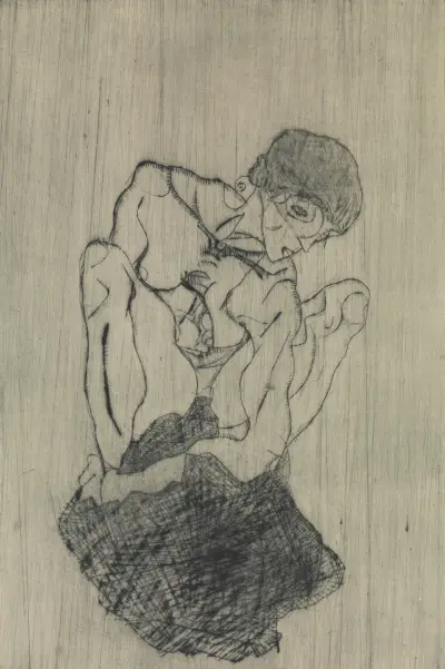 Sorrow av Egon Schiele