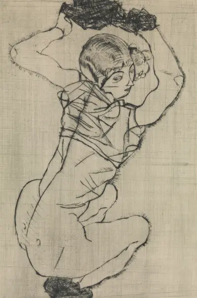Squatting Woman, 1914 av Egon Schiele