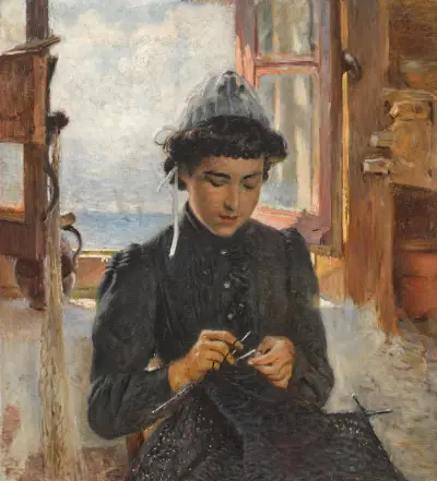 Breton Girl av Konstantin Egorovich Makovsky