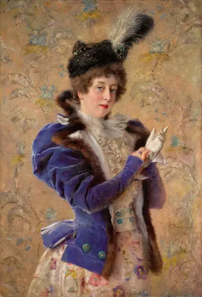 Portrait Of Maria Alexeevna Makovskaya av Konstantin Egorovich Makovsky