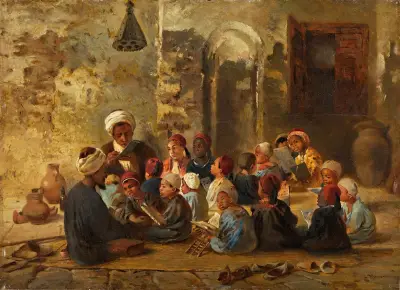 Schoolroom in Cairo av Konstantin Egorovich Makovsky