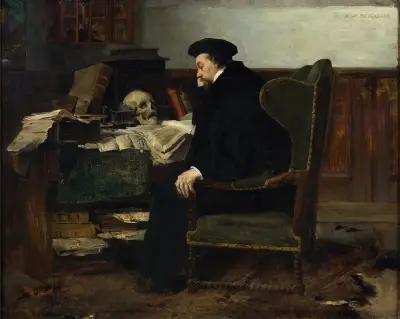 Absorbed in his Studies av Eilif Peterssen