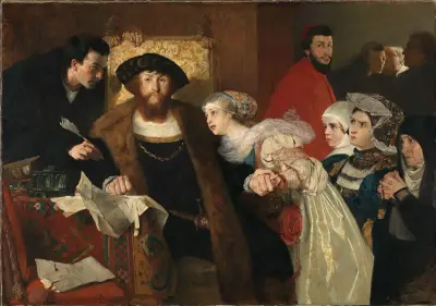 Christian II signing the Death Warrant of Torben Oxe av Eilif Peterssen