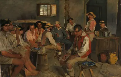 Siesta in an Osteria in Sora av Eilif Peterssen