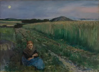 Summer Night at Sandø av Eilif Peterssen