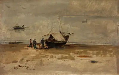 The Beach at Porto d’Anzio av Eilif Peterssen